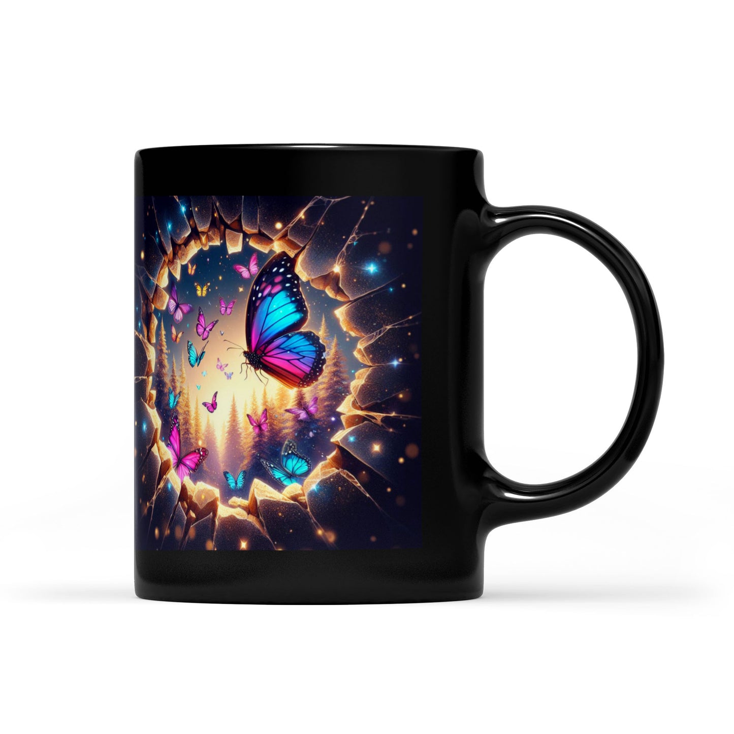 "Butterfly Dreams" 3D Full Wrap Black Mug