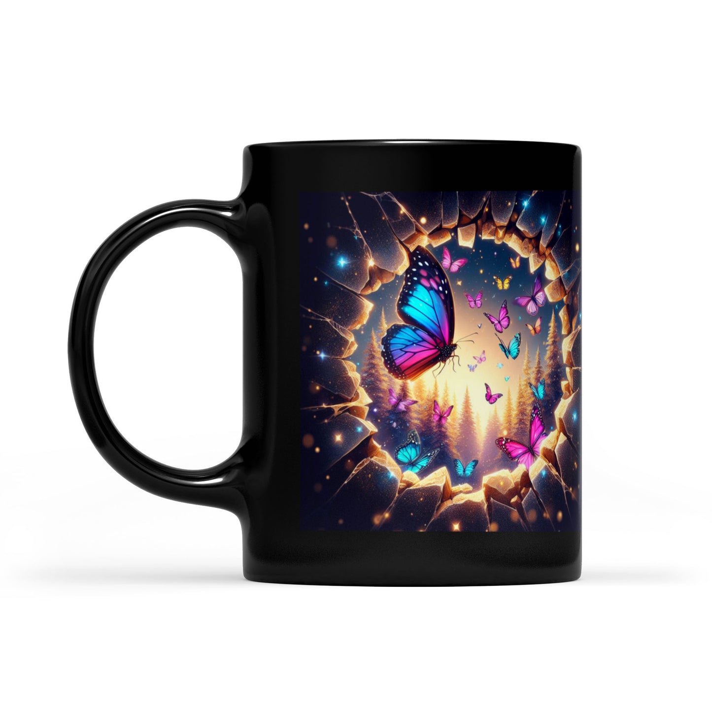 "Butterfly Dreams" 3D Full Wrap Black Mug