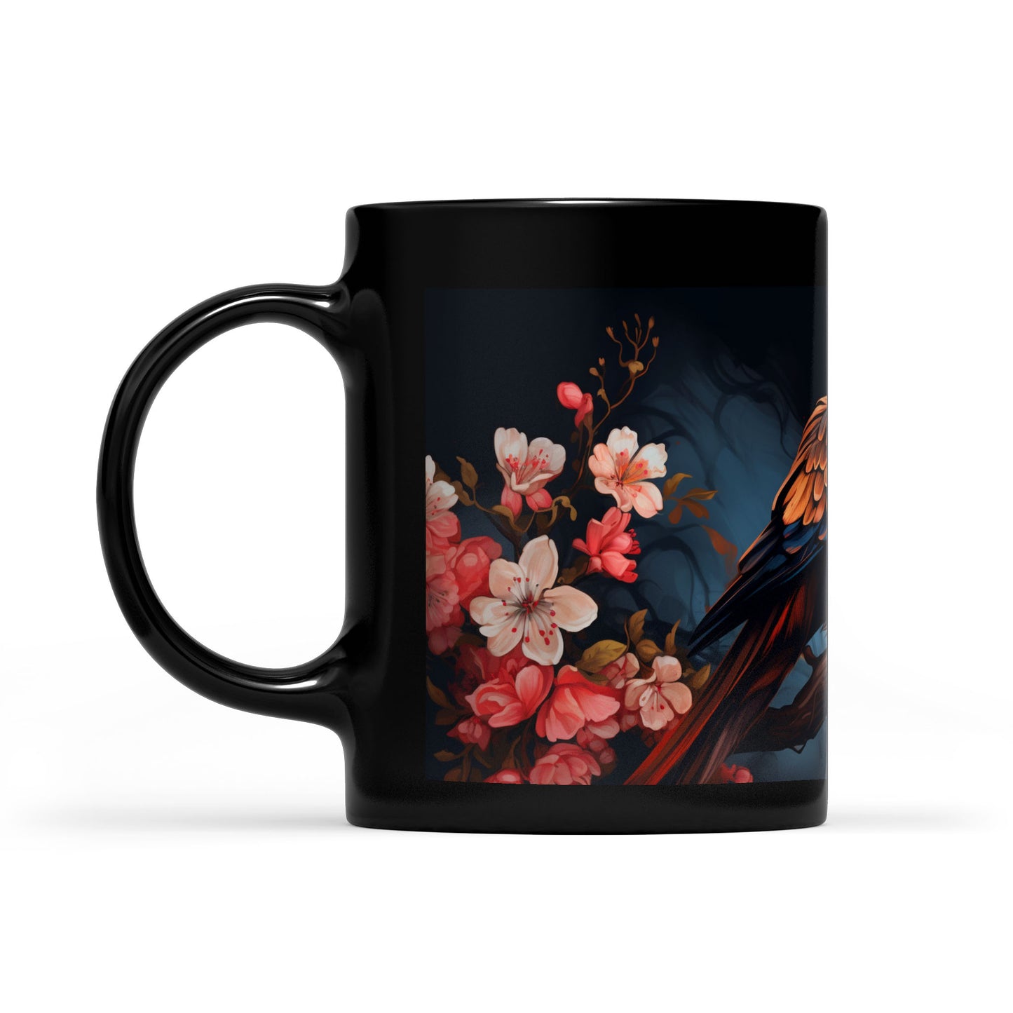 "Eagle On A Tree" Artistic Full Wrap Black Mug