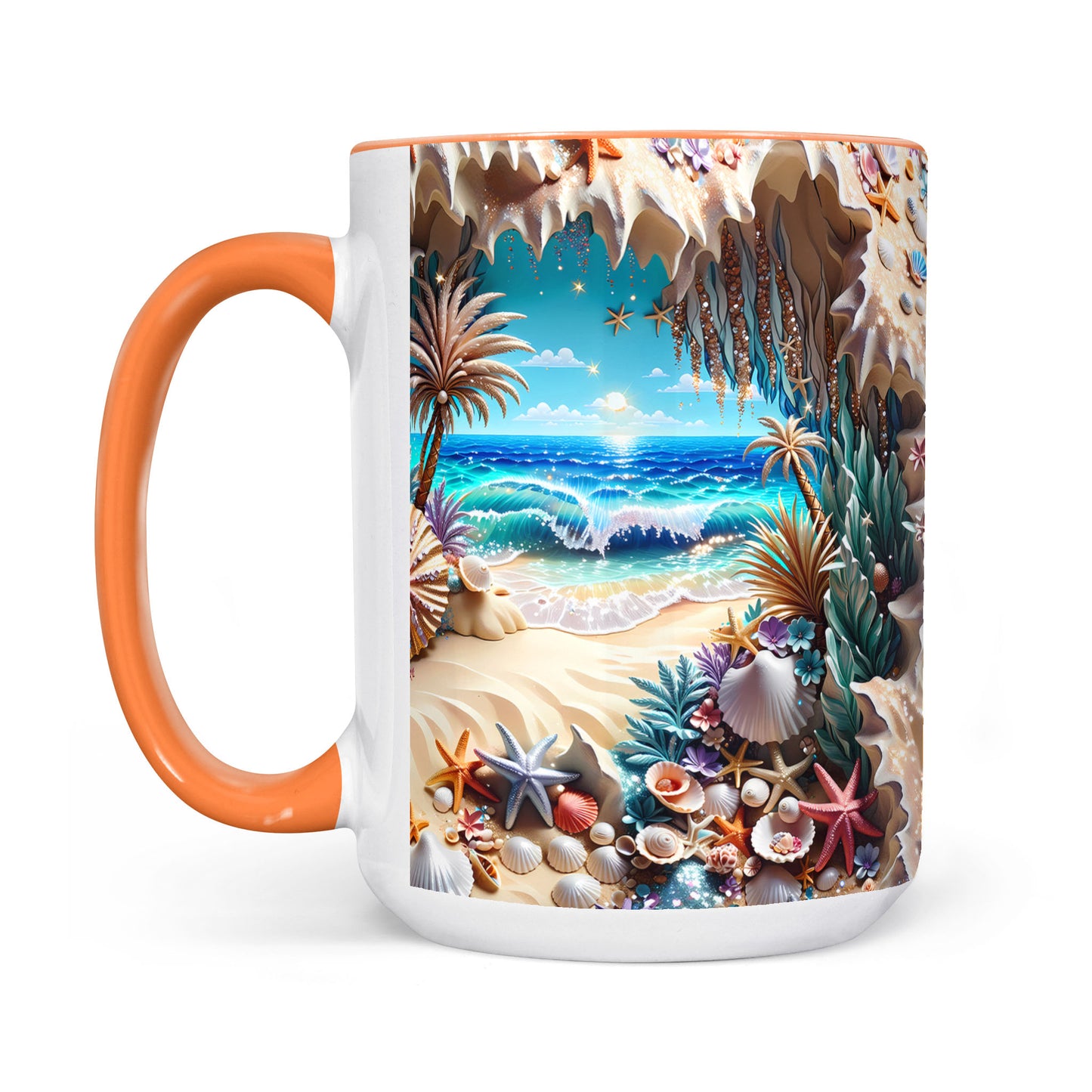 "Seashells & Beaches" 3D Full Wrap Mug