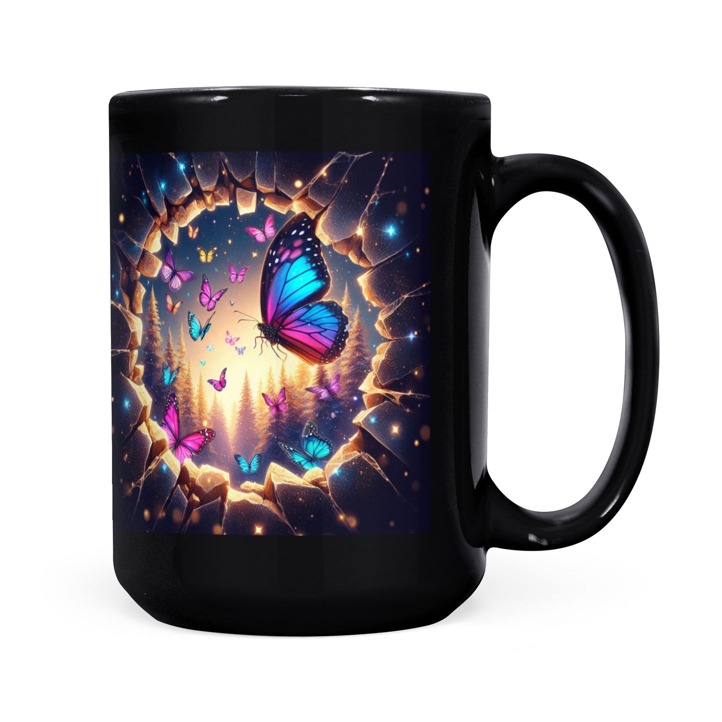 "Butterfly Dreams" 3D Full Wrap Black Mug