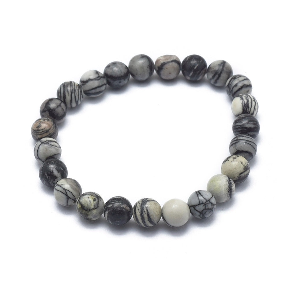 Natural Netstone ~ 10mm Gemstone Bead Stretch Bracelets