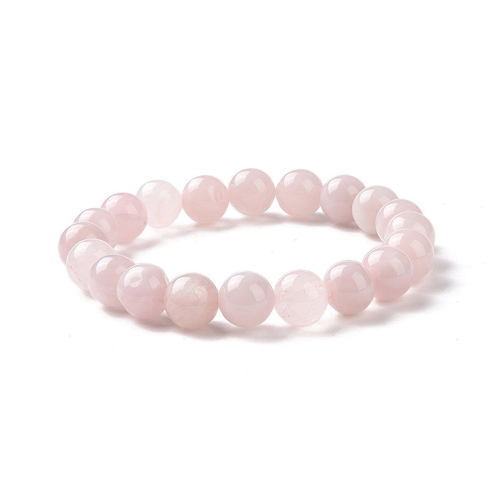 Natural Rose Quartz ~ 10mm Gemstone Bead Stretch Bracelets