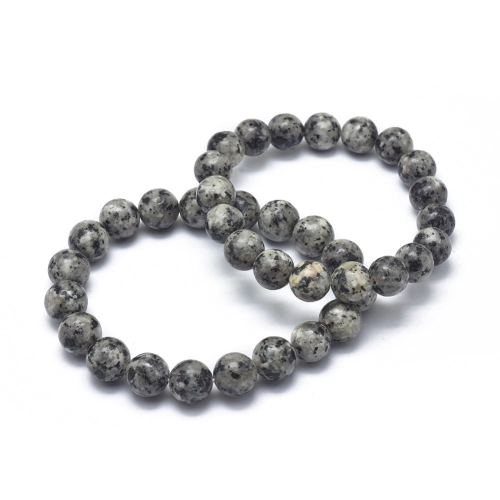 Natural Sesame Jasper/Kiwi ~ 10mm Gemstone Bead Stretch Bracelets