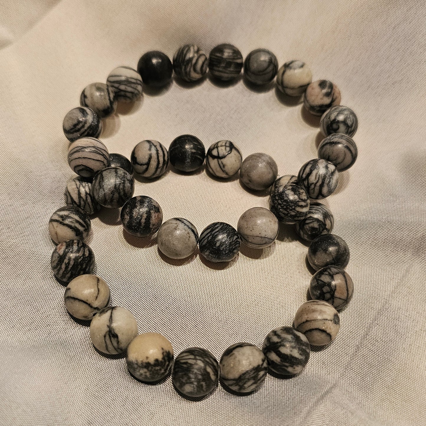 Natural Netstone ~ 10mm Gemstone Bead Stretch Bracelets