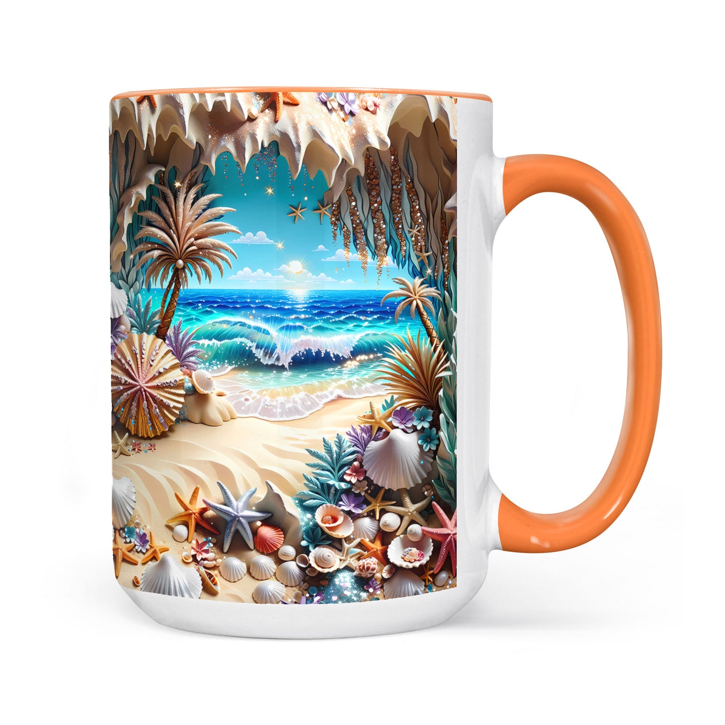 "Seashells & Beaches" 3D Full Wrap Mug