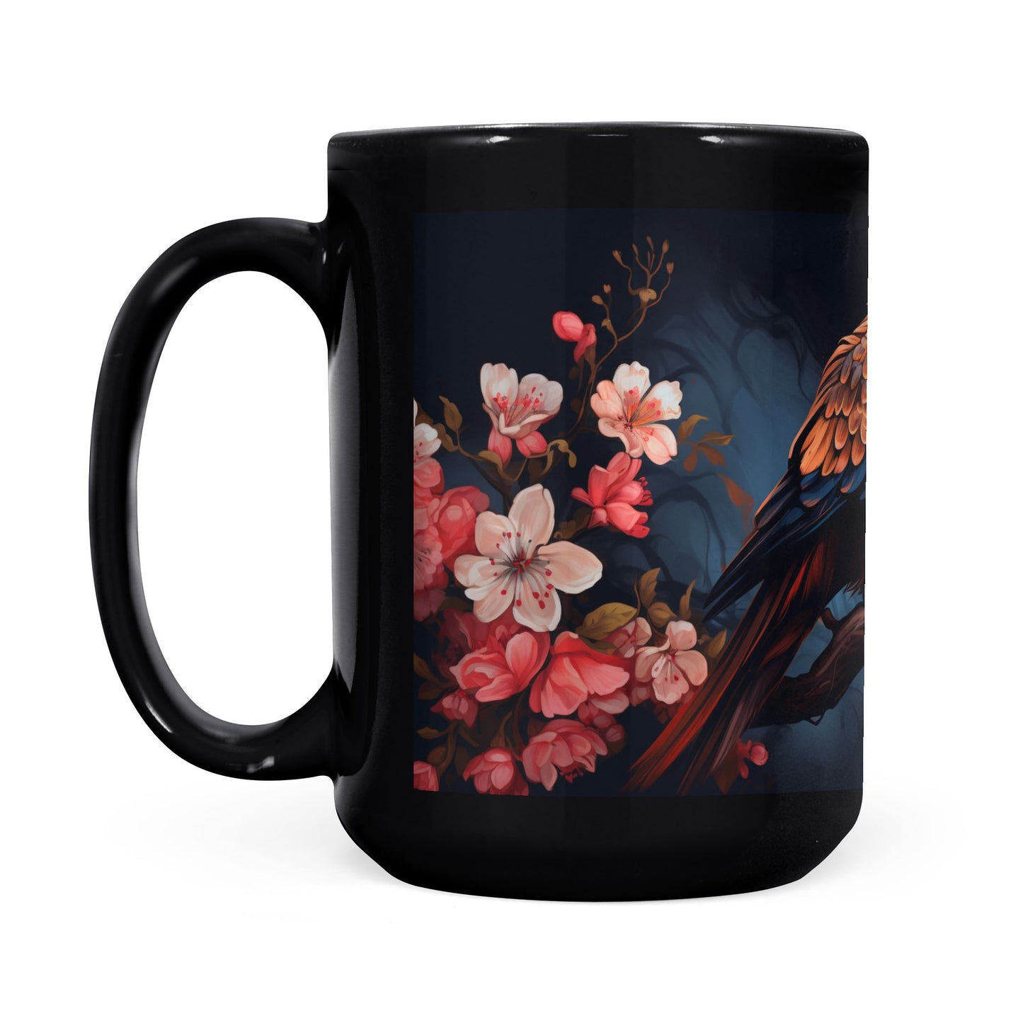 "Eagle On A Tree" Artistic Full Wrap Black Mug