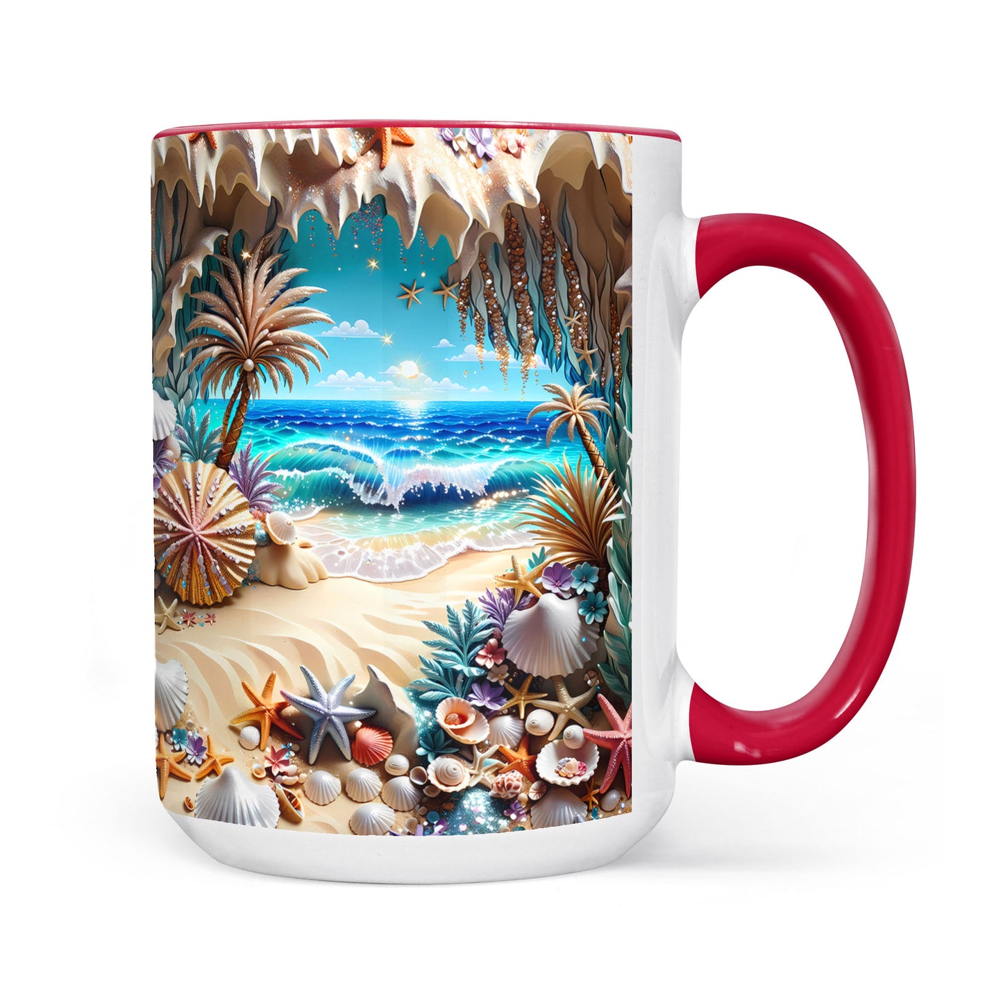 "Seashells & Beaches" 3D Full Wrap Mug