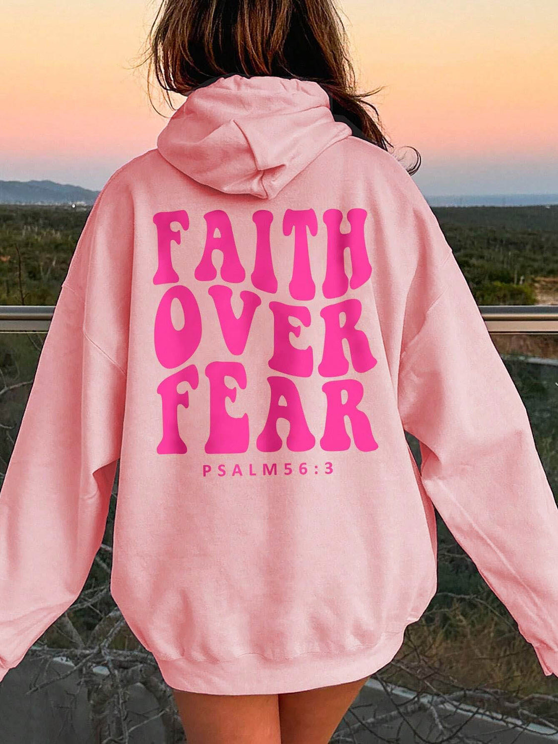 "FAITH OVER FEAR" Dropped Shoulder Hoodie