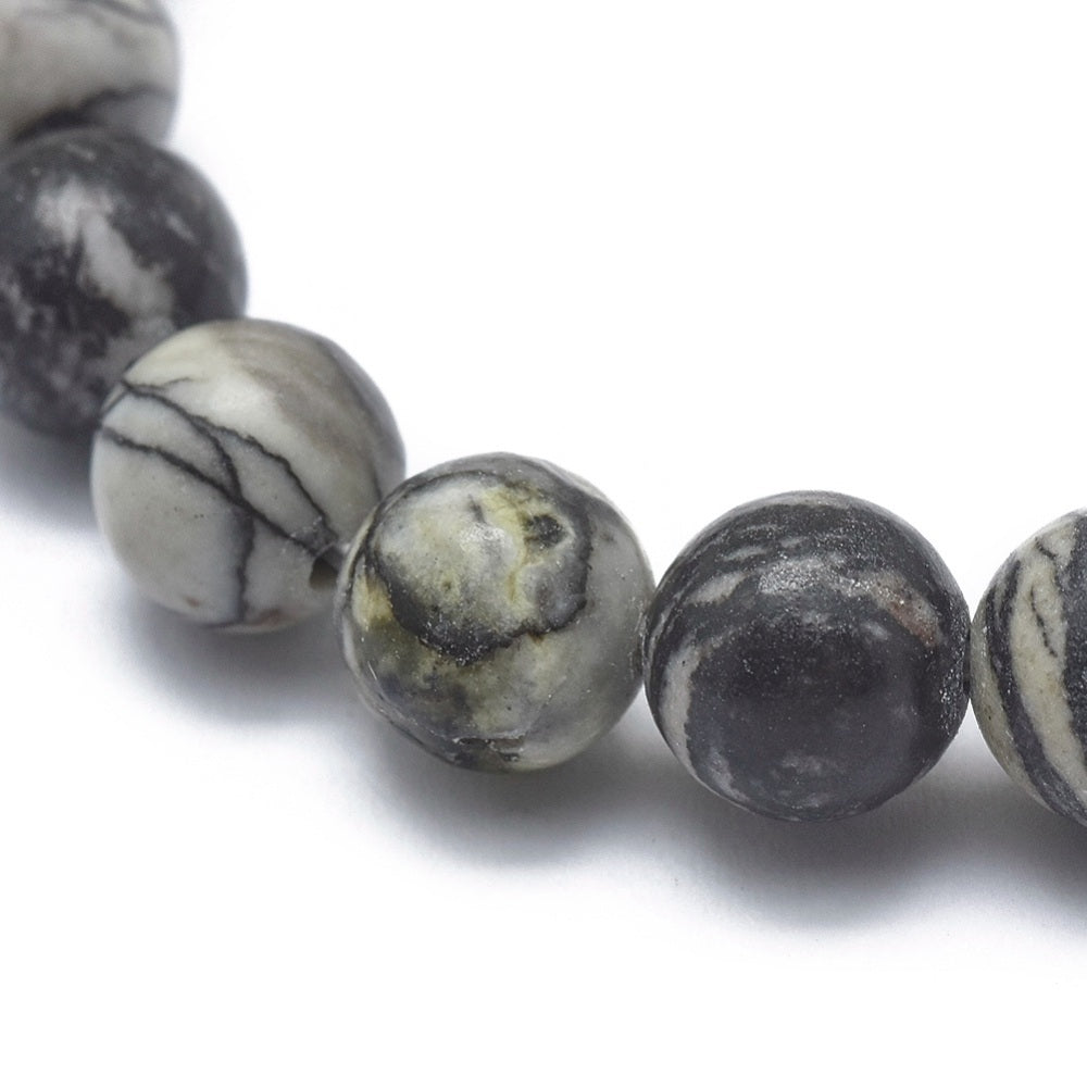 Natural Netstone ~ 10mm Gemstone Bead Stretch Bracelets