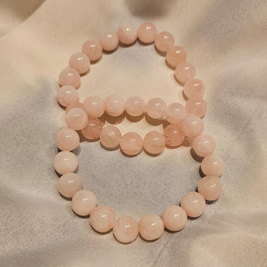 Natural Rose Quartz ~ 10mm Gemstone Bead Stretch Bracelets