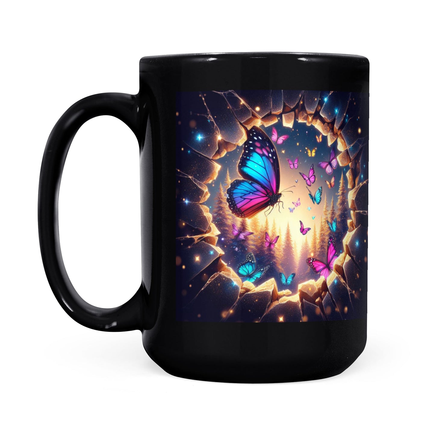 "Butterfly Dreams" 3D Full Wrap Black Mug