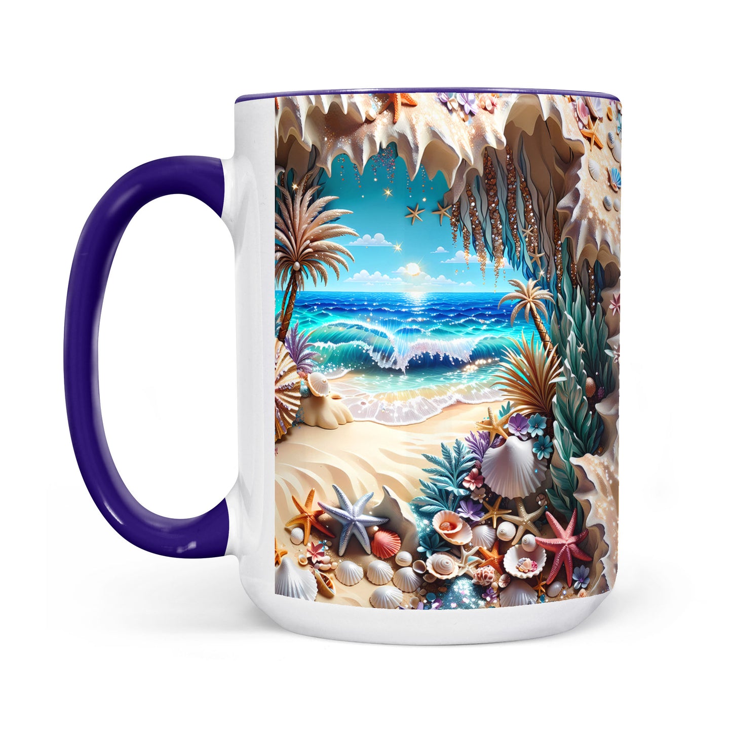 "Seashells & Beaches" 3D Full Wrap Mug