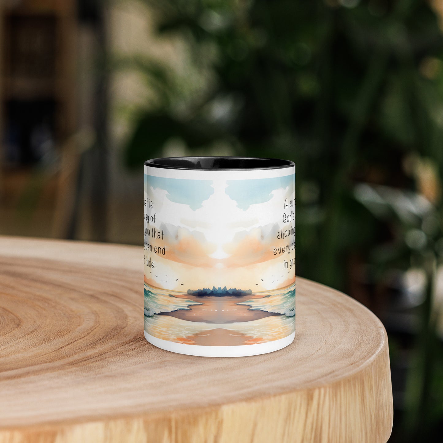 "God, Gratitude & Sunsets" Full Wrap Mug