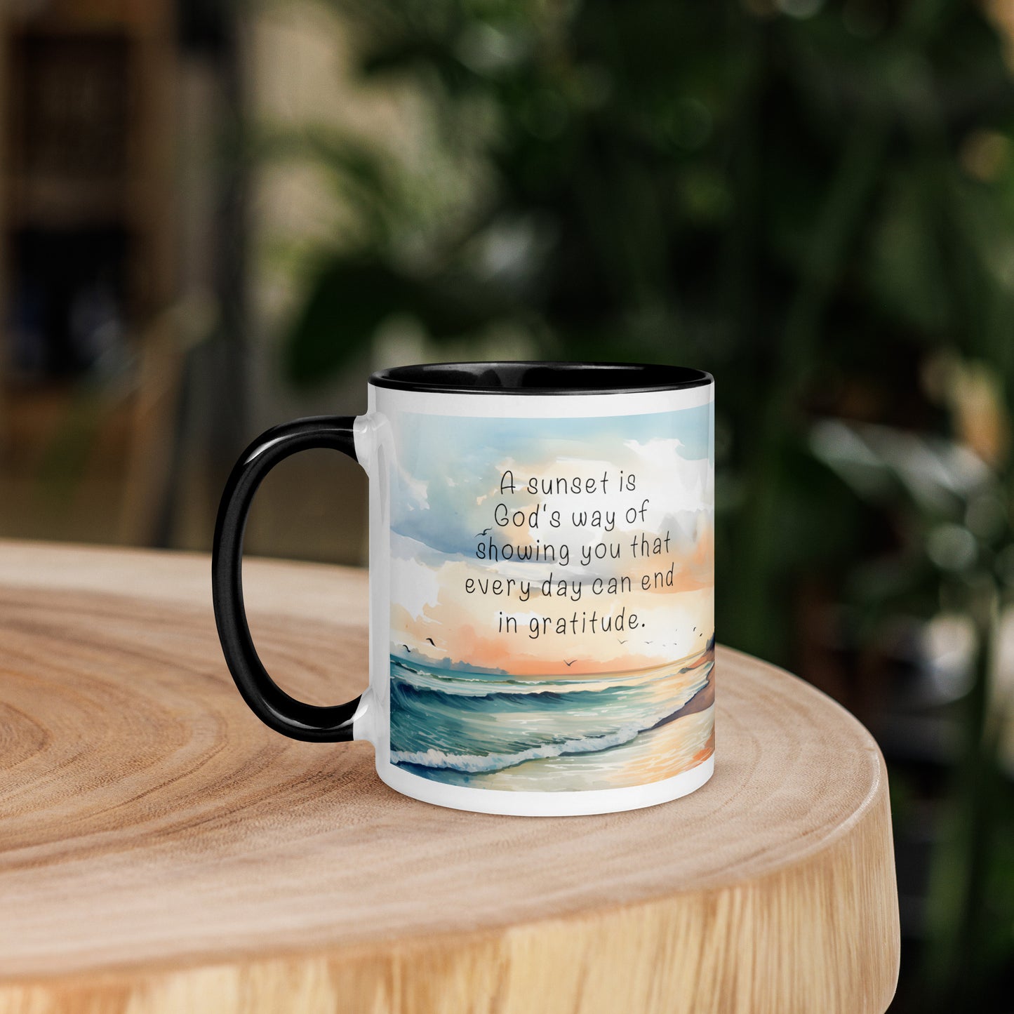 "God, Gratitude & Sunsets" Full Wrap Mug