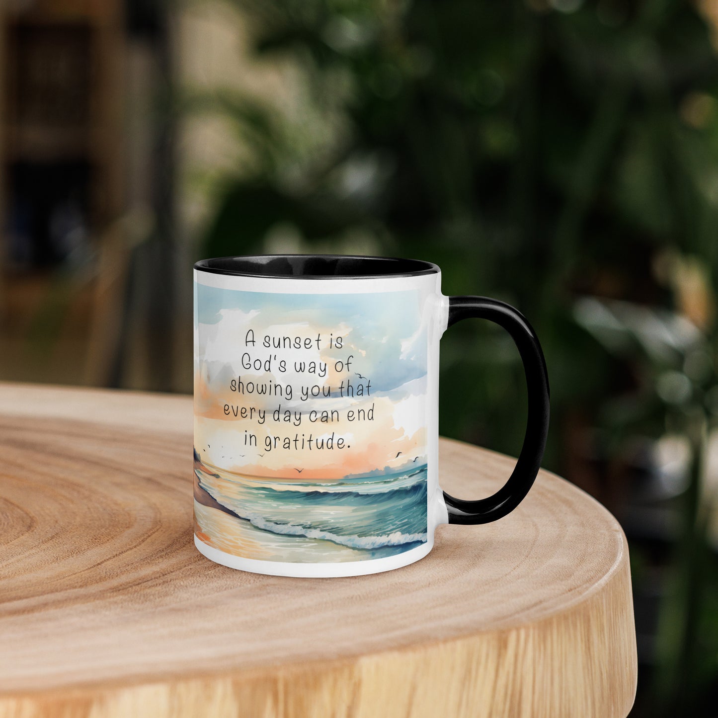 "God, Gratitude & Sunsets" Full Wrap Mug