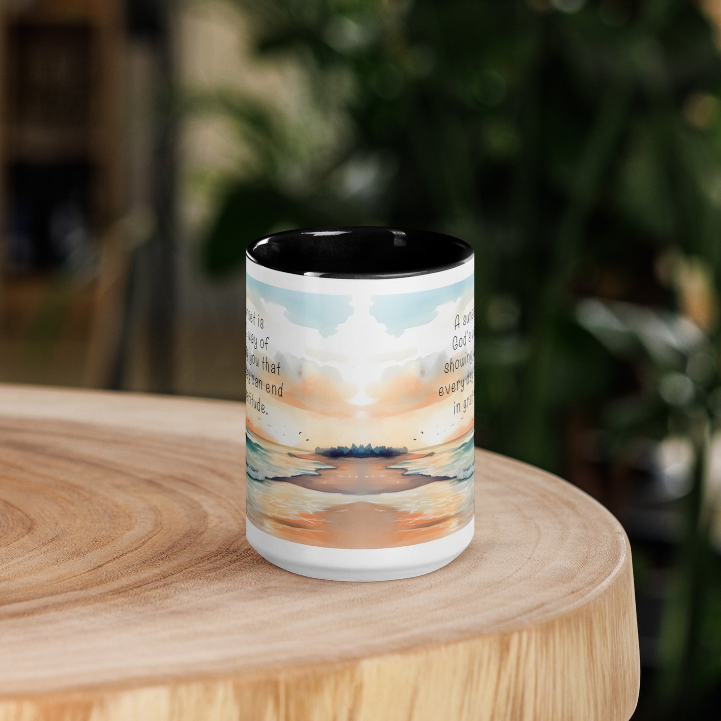 "God, Gratitude & Sunsets" Full Wrap Mug