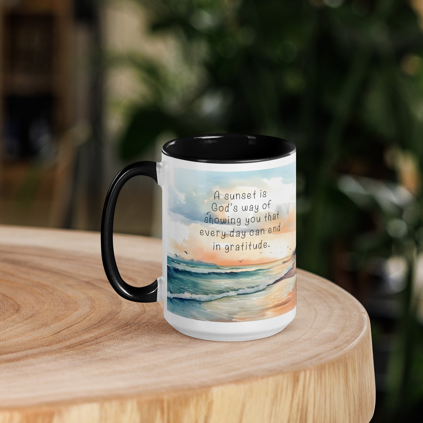 "God, Gratitude & Sunsets" Full Wrap Mug