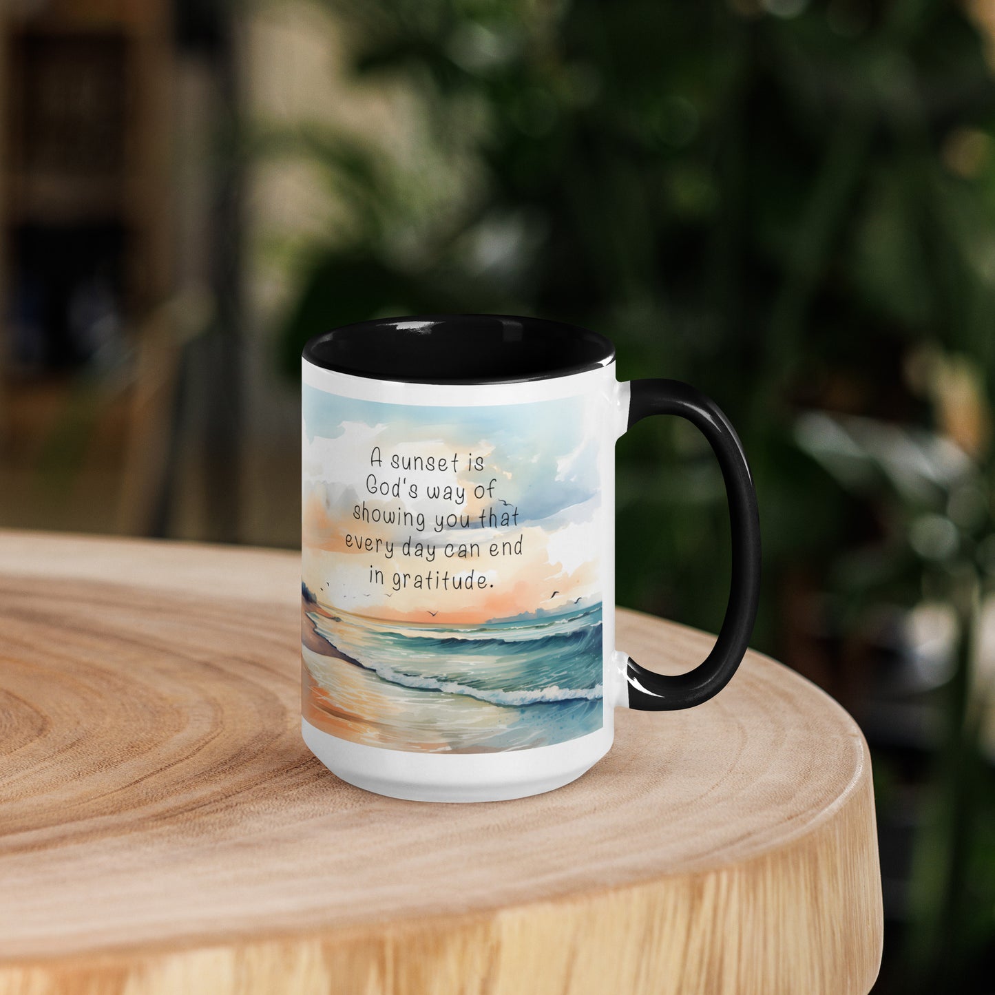 "God, Gratitude & Sunsets" Full Wrap Mug