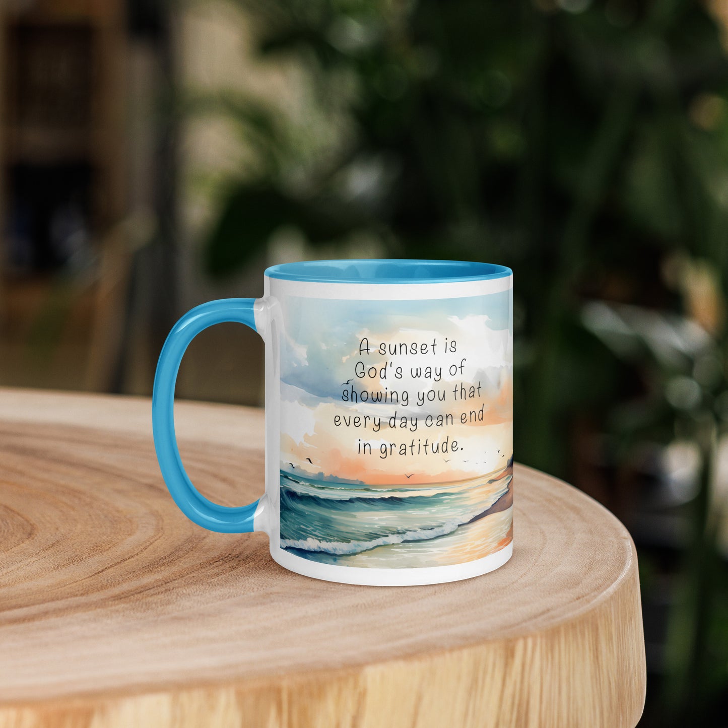 "God, Gratitude & Sunsets" Full Wrap Mug