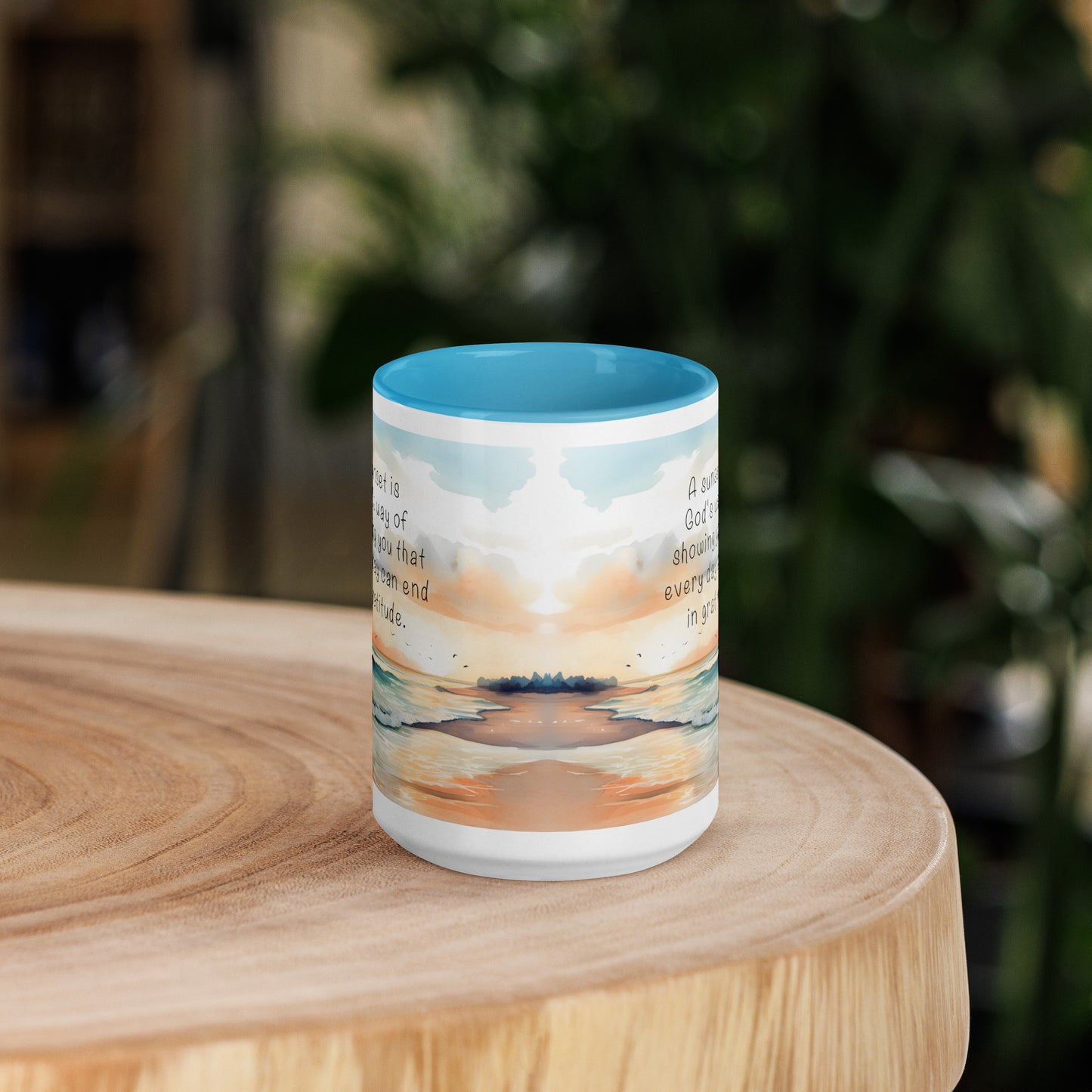 "God, Gratitude & Sunsets" Full Wrap Mug
