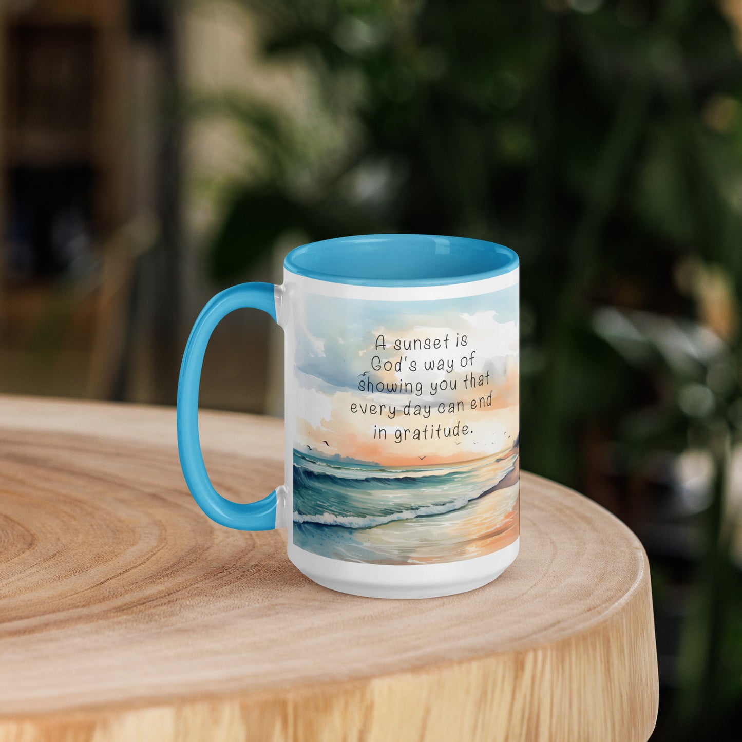 "God, Gratitude & Sunsets" Full Wrap Mug