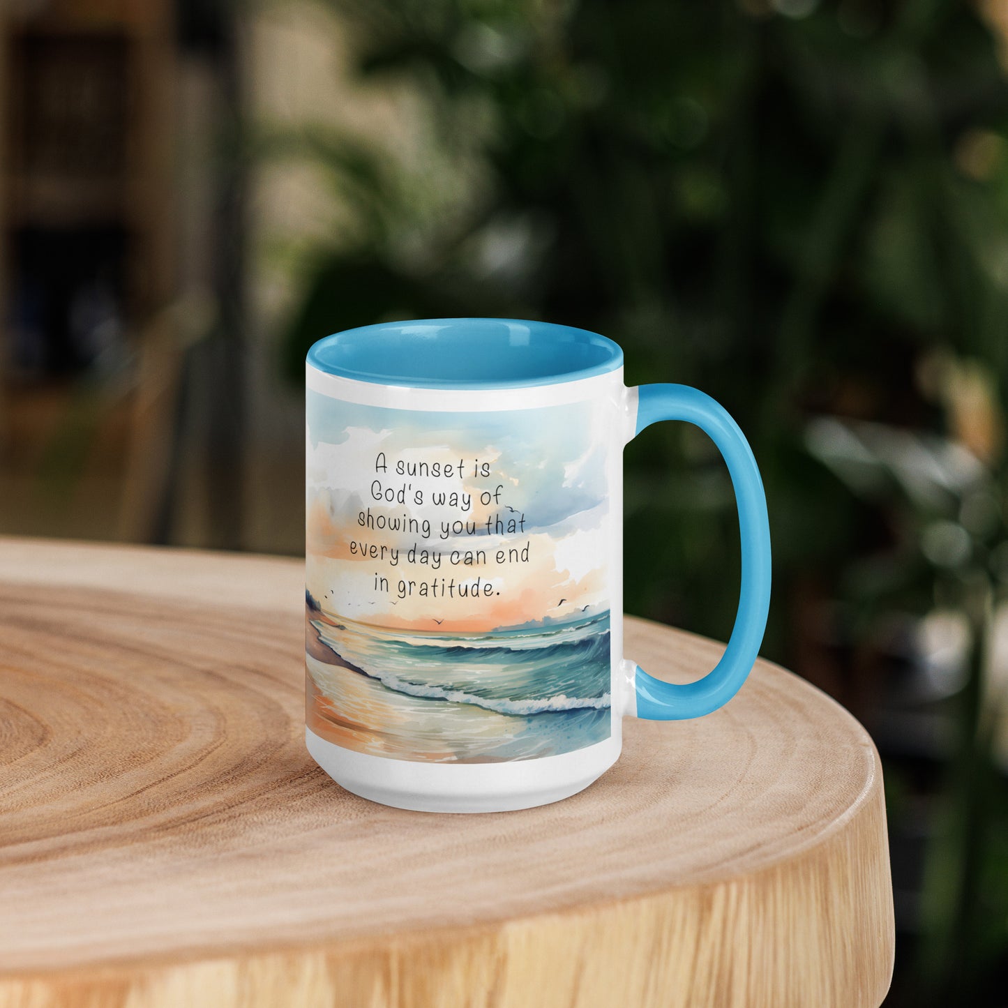 "God, Gratitude & Sunsets" Full Wrap Mug