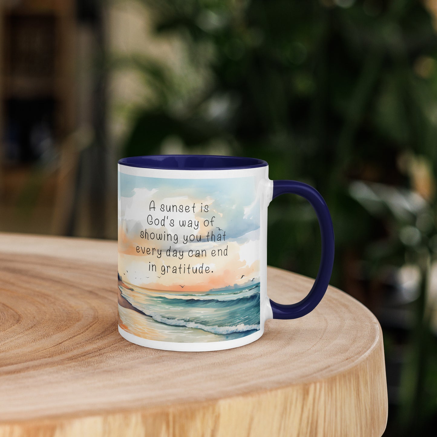 "God, Gratitude & Sunsets" Full Wrap Mug