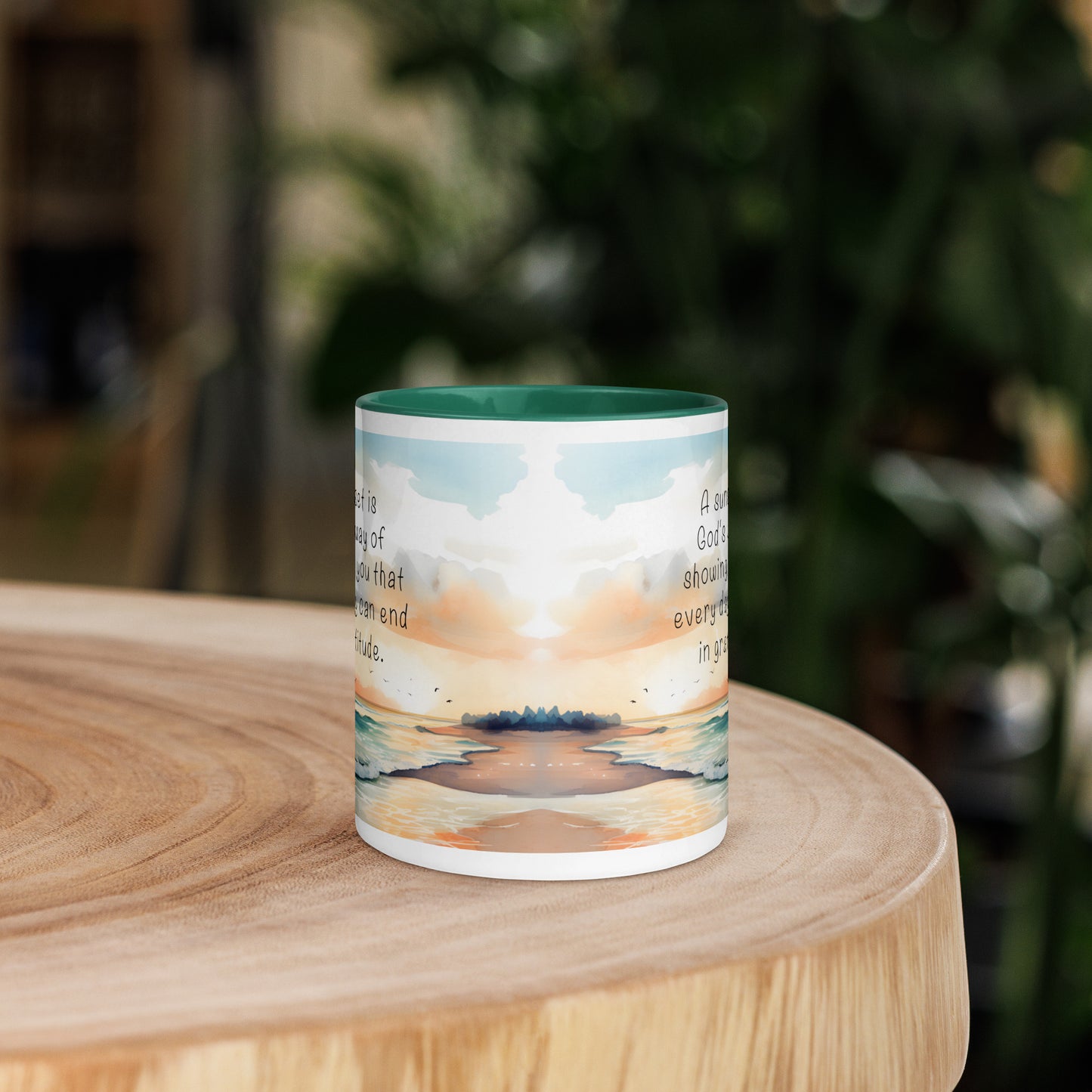 "God, Gratitude & Sunsets" Full Wrap Mug