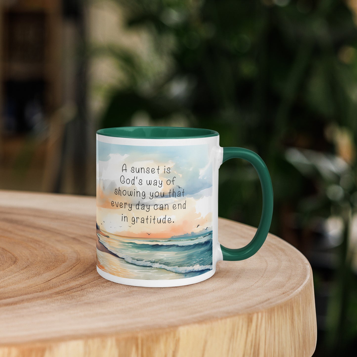 "God, Gratitude & Sunsets" Full Wrap Mug