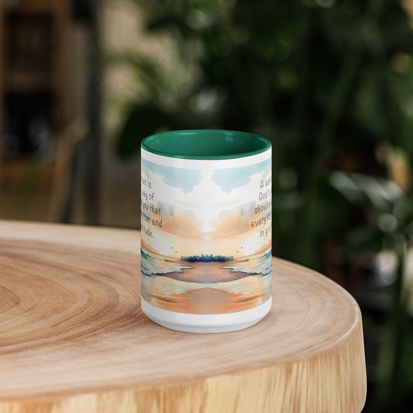 "God, Gratitude & Sunsets" Full Wrap Mug