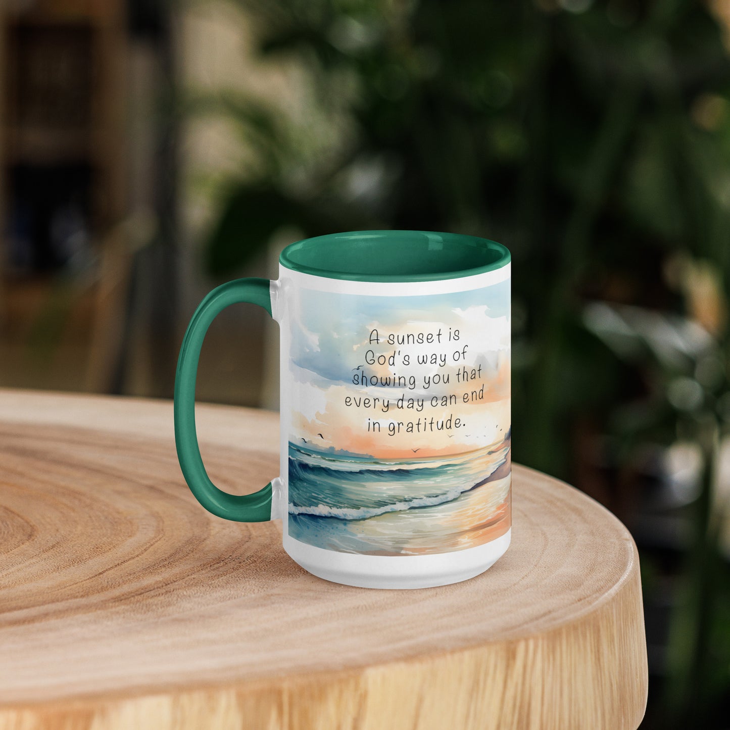 "God, Gratitude & Sunsets" Full Wrap Mug