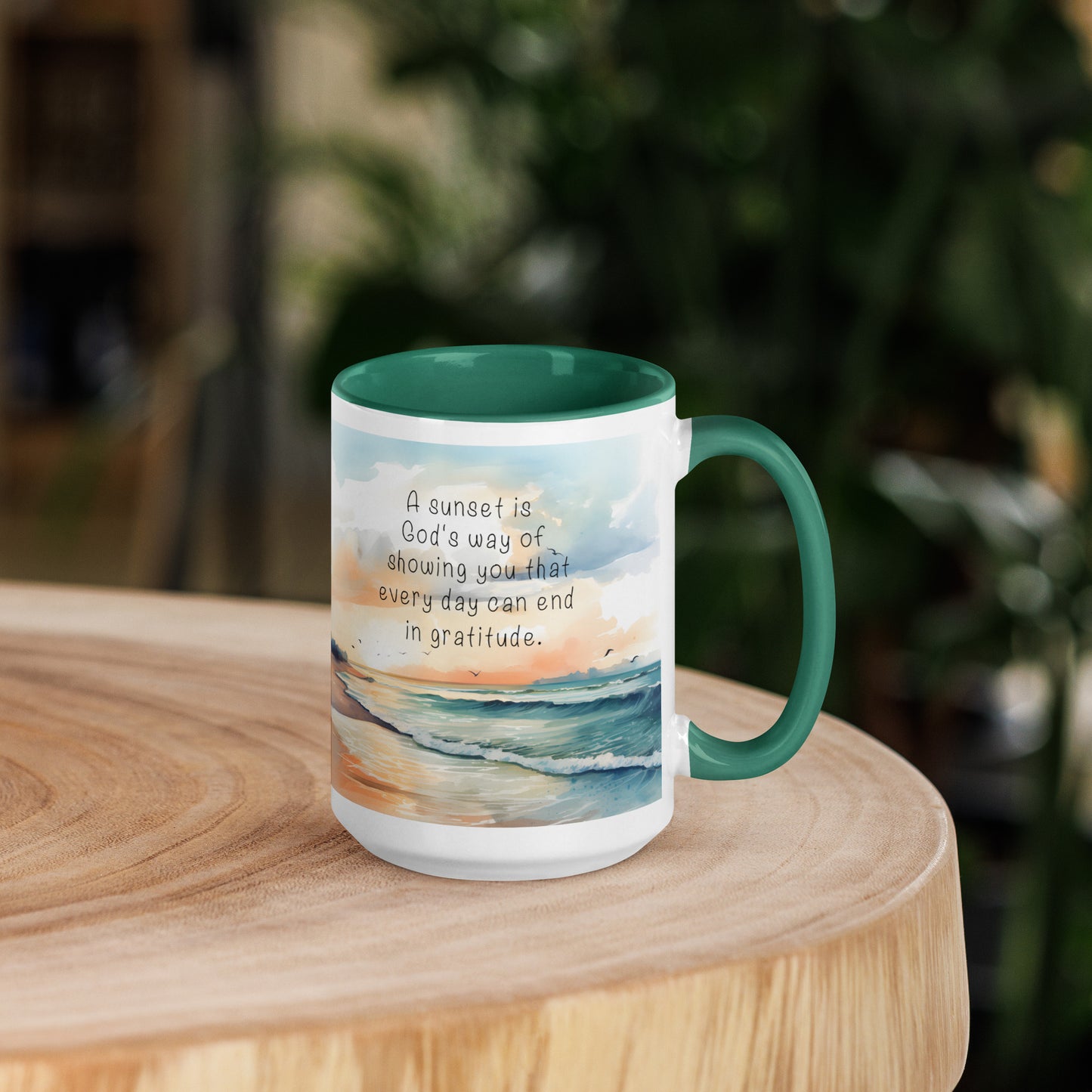 "God, Gratitude & Sunsets" Full Wrap Mug