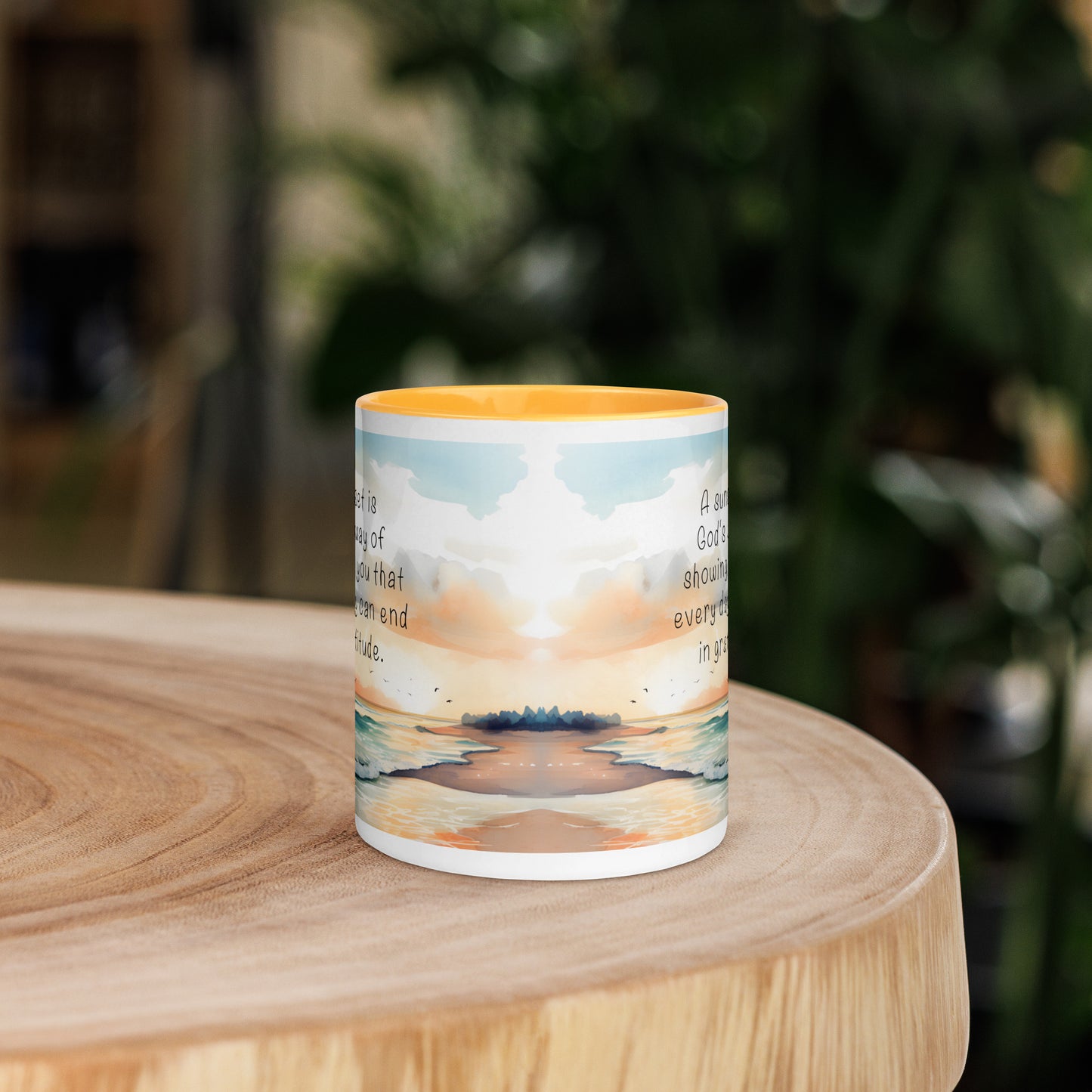 "God, Gratitude & Sunsets" Full Wrap Mug