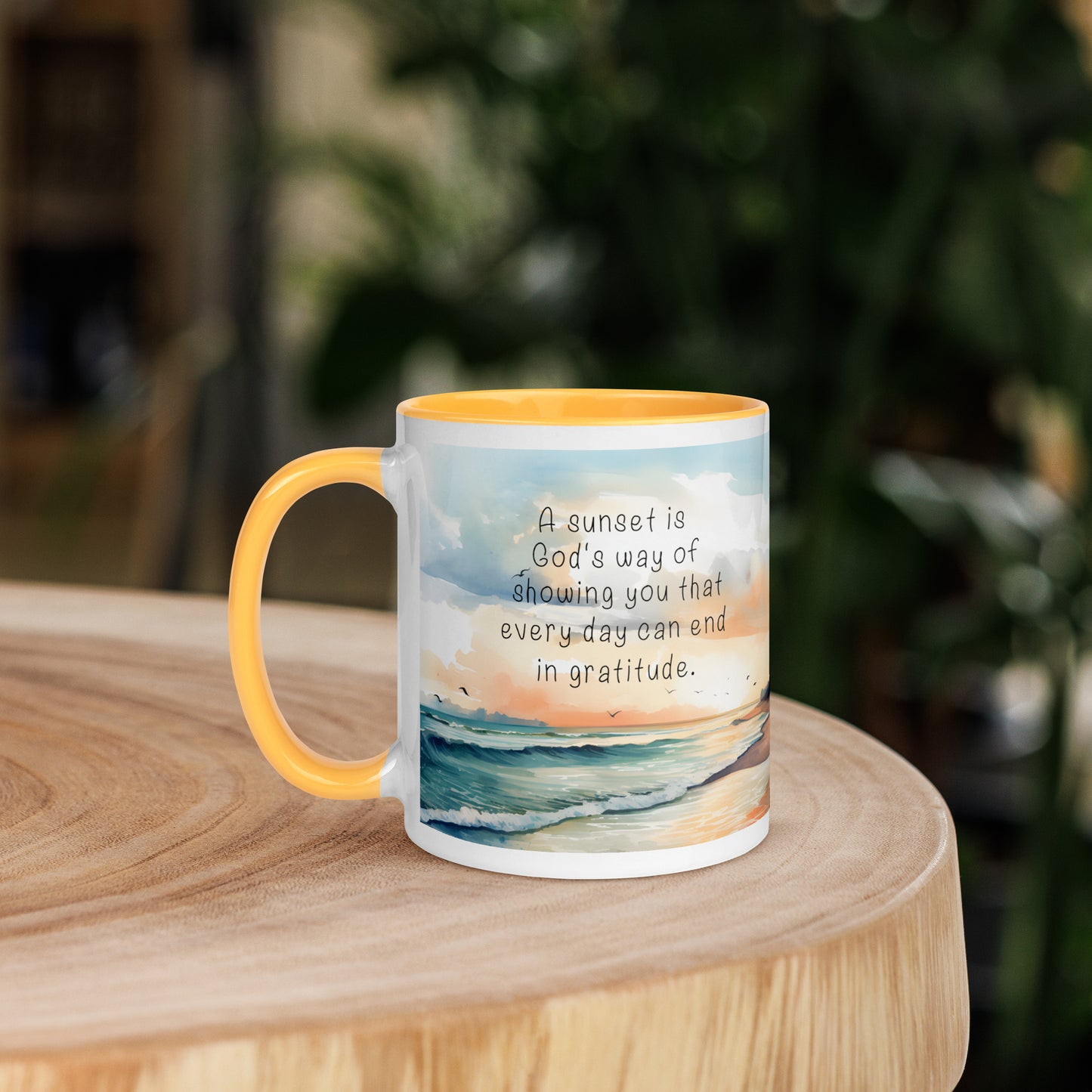 "God, Gratitude & Sunsets" Full Wrap Mug