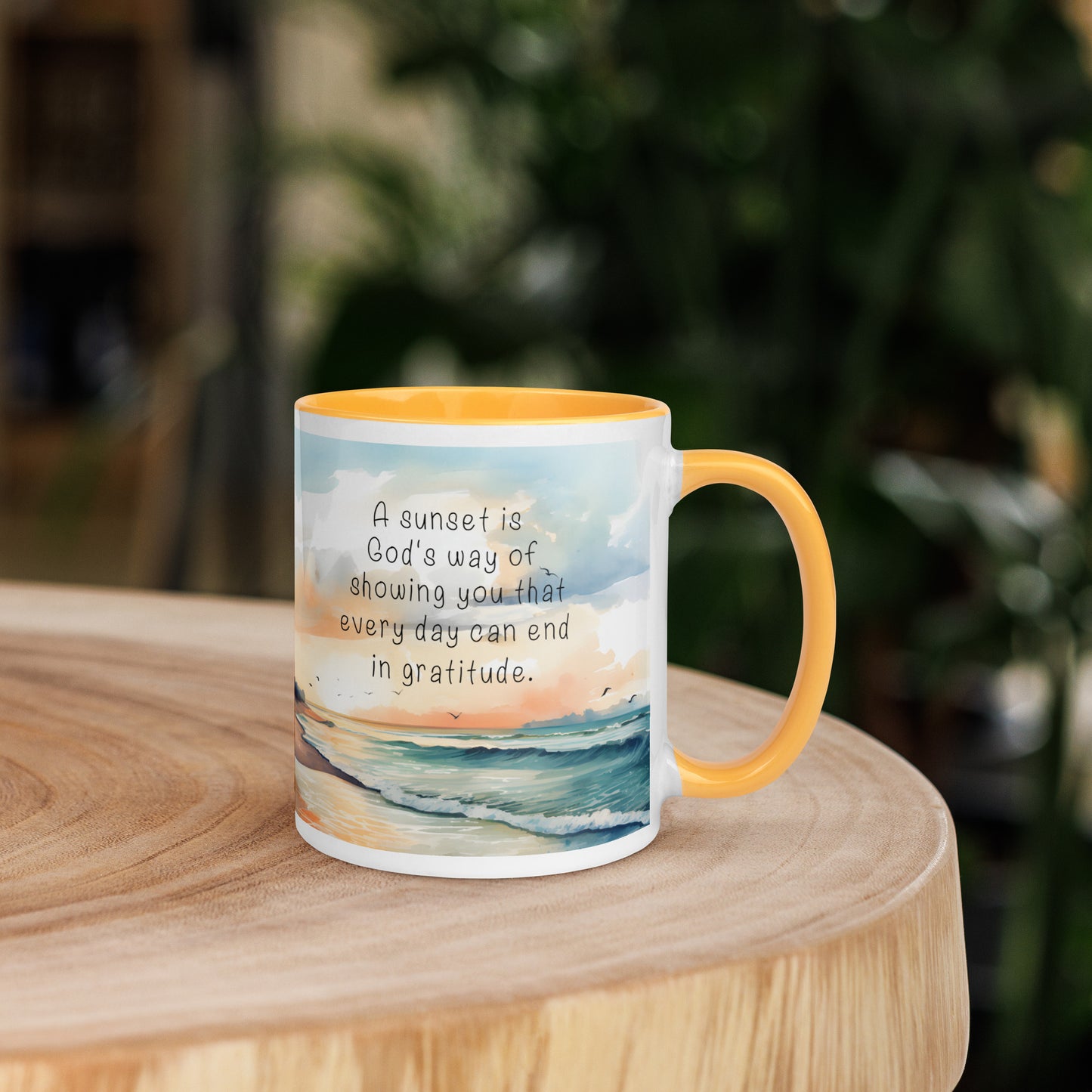 "God, Gratitude & Sunsets" Full Wrap Mug