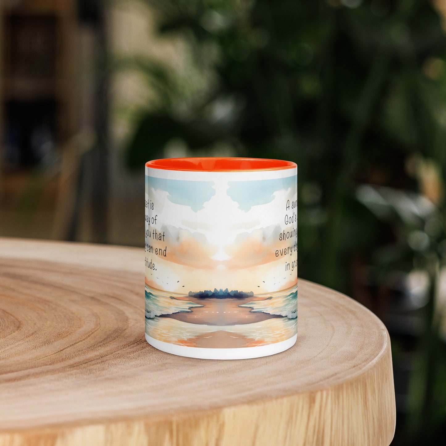 "God, Gratitude & Sunsets" Full Wrap Mug