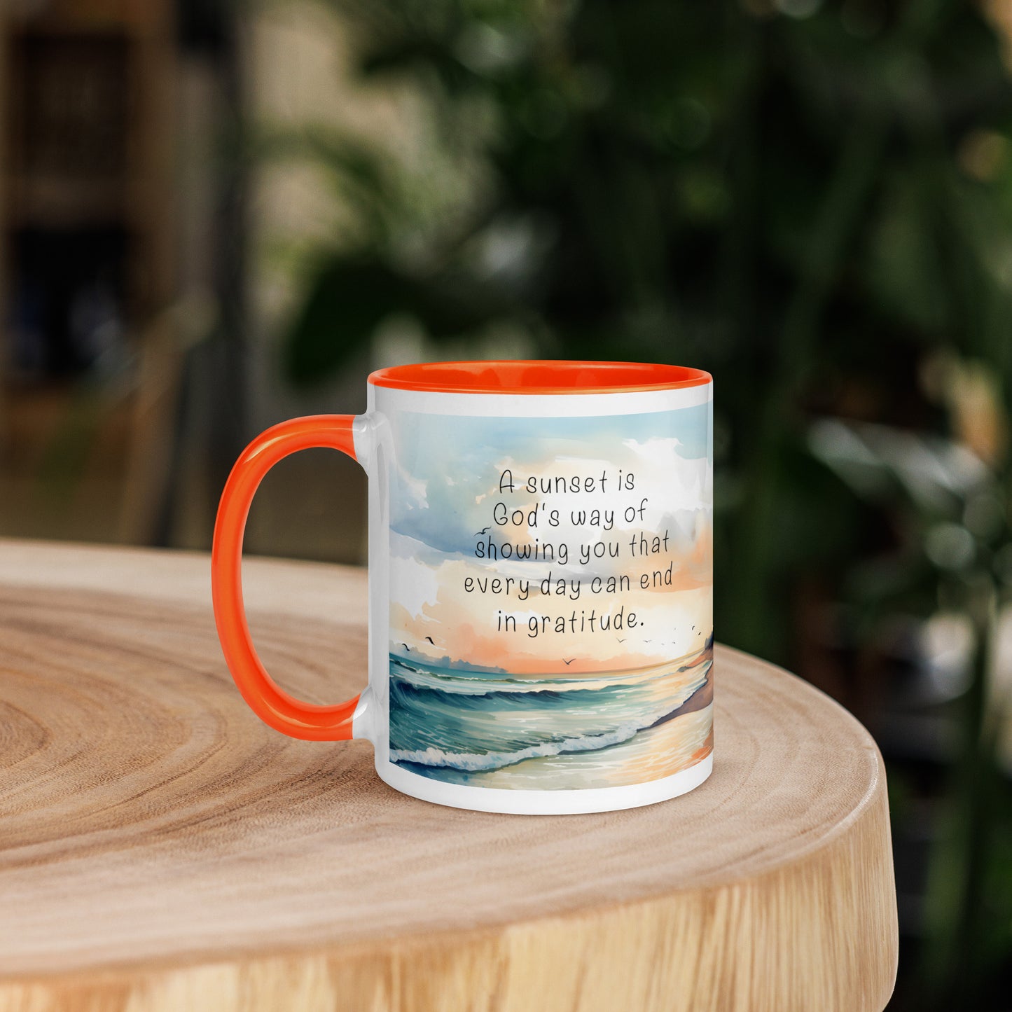 "God, Gratitude & Sunsets" Full Wrap Mug