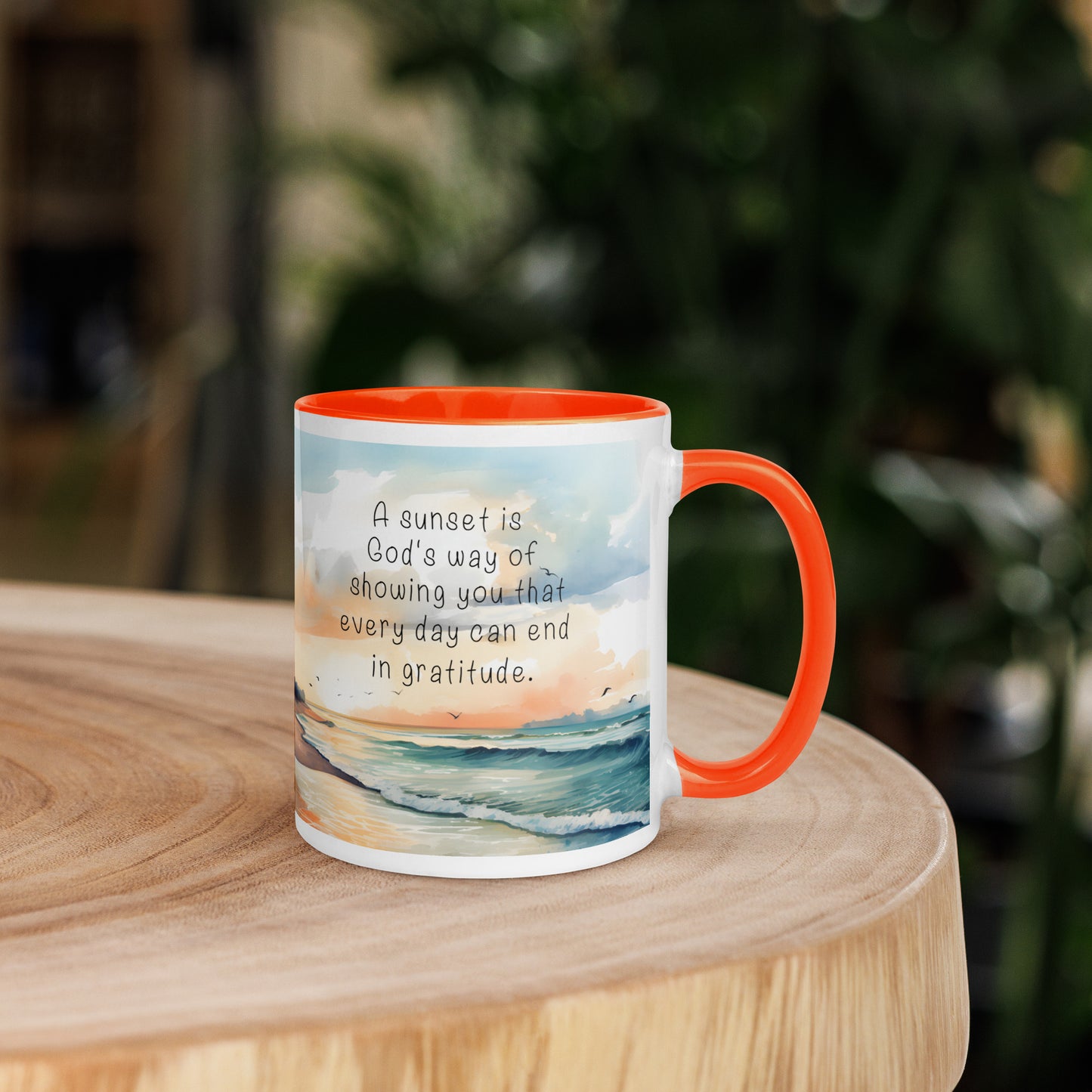 "God, Gratitude & Sunsets" Full Wrap Mug